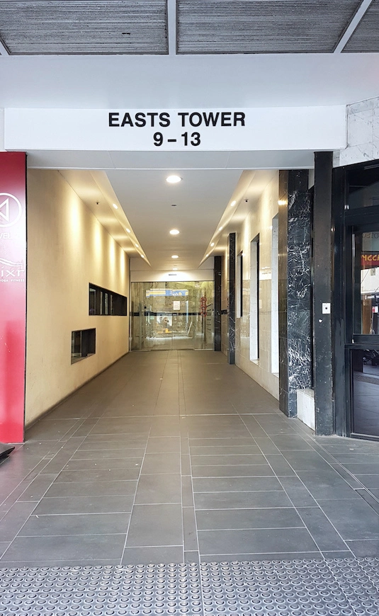 Easts Tower 9-13 corridor to access Halo Tax offices